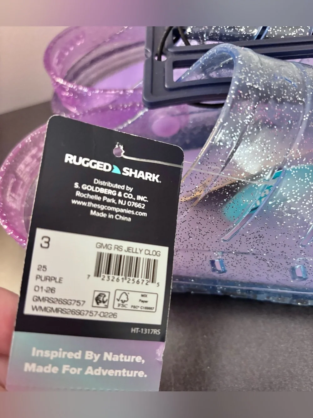 NWT Rugged Shark Jelly Clogs size 3